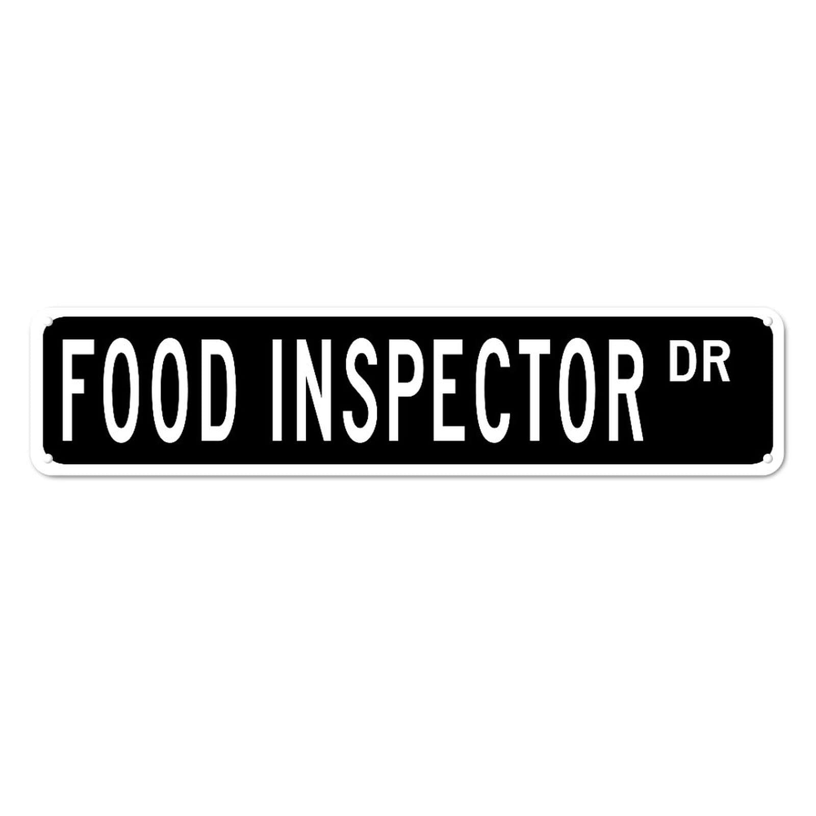 Food Inspector DR Retro Tin Signs Aluminum Metal Plaque Quotes Exit Home Kitchen Garden Non-Fade Pub Club Decor 4x16 Inch
