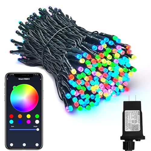 PMS Smart WiFi LED Christmas Lights, APP-Controlled RGB Fairy String Lights, Ideal for Xmas Tree, Garden, Home, Party, Halloween Festival Deco (66ft-200LED)