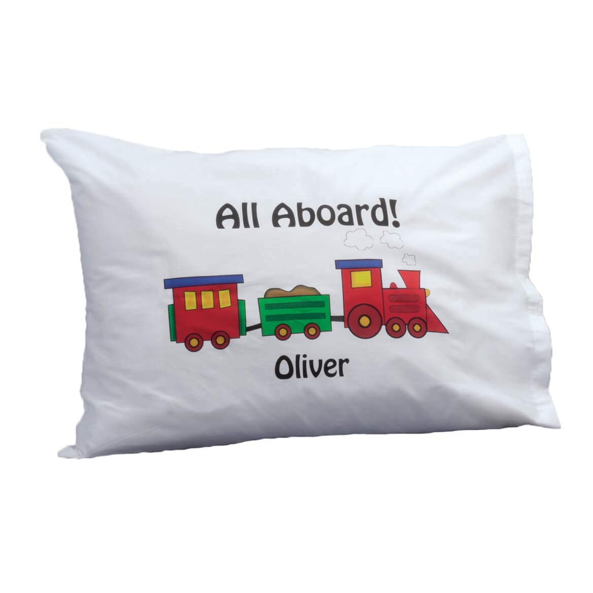 Custom Train Pillowcase, Standard Size, Kids Bedroom Décor
