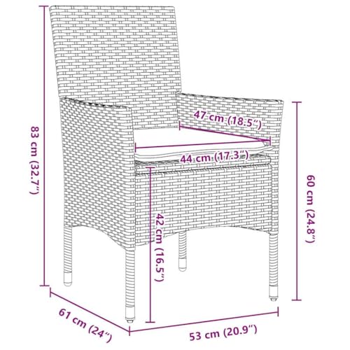 Table de jardin en polyrotin marron avec 4 chaises pour repas de terrasse moderne - 4