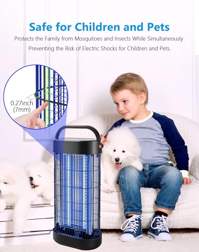 Insektenvernichter Elektrisch 22W - UV Mückenlampe für Innenräume, Effektive Insektenfalle für Schlafzimmer, Küche und Büro, 100 m² Wirkungsbereich (Schwarz)