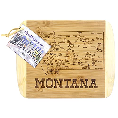 Image of Totally Bamboo A Slice of Life Montana Engraved Map Cutting Board
