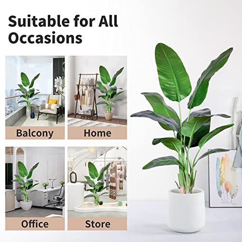 Haihong Artificial Bird Of Paradise Plant,Faux Palm Tree With Real Touch Leaves And Adjustable Branches,Fake Plants For Home Office Indoor Outdoor Decor(5 Ft-1Pack) #TOP4
