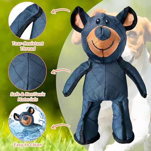 Healife Robust Bär hundespielzeug unzerstörbar für Aggressive kauer - Kauspielzeug Hund, Hundespielzeug große Hunde, Dog Toys - Unkaputtbar bär, Quietschendes bären hundespielzeug
