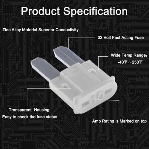 Image of KMH 25A Micro2 Fuse Kit Automotive Blade Fuses Kit for Car, Truck, RV, Boat, Motorcycle and Marine Vehicles |Circuit Breaker Protection Electronic Fuses Holder Safe Power Distribution, Pack of 10