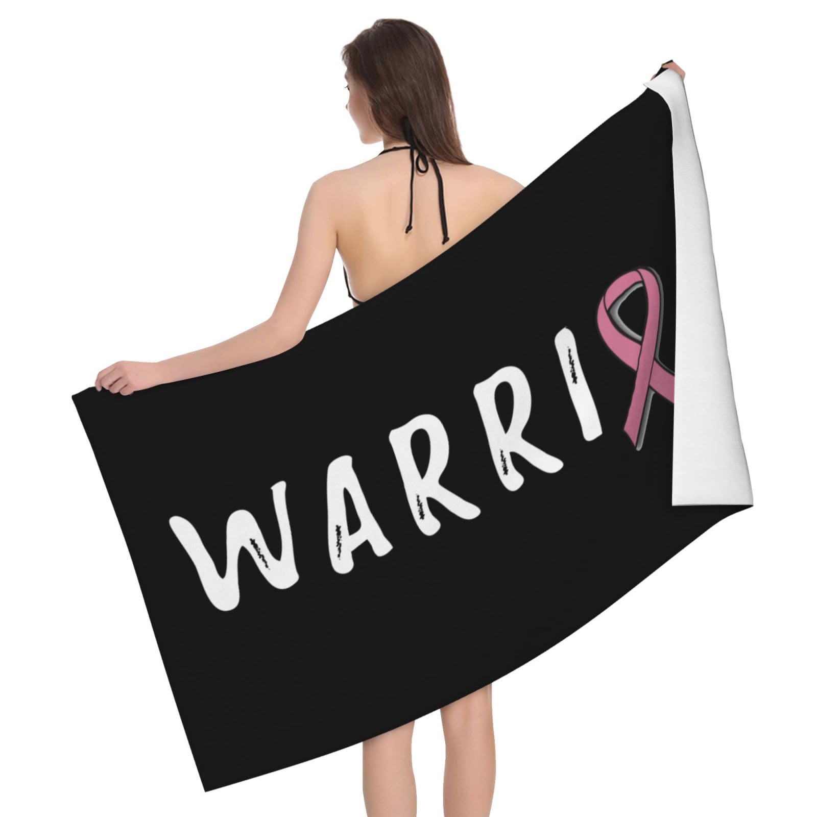 HLBSDM Microfiber Warrior Uterine Cancer Awareness Beach Towel Quick Dry Soft Sand Free Beach Towels for Pool Swim Beach Lightweight Thin Towels