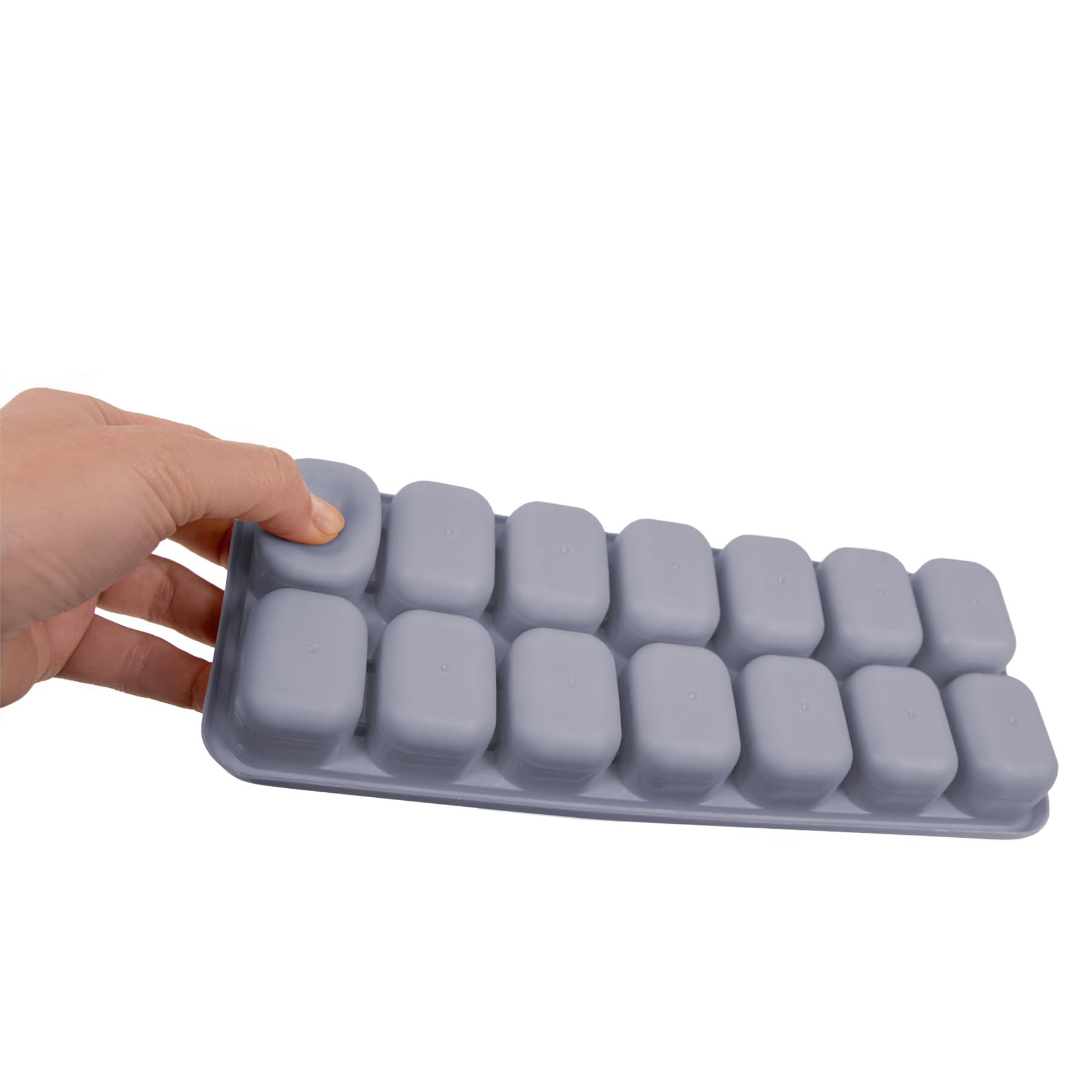 Frostbites Flexible Eiswürfelform mit Deckel, leicht zu lösen, BPA-frei, 14 Würfel, Immergrün