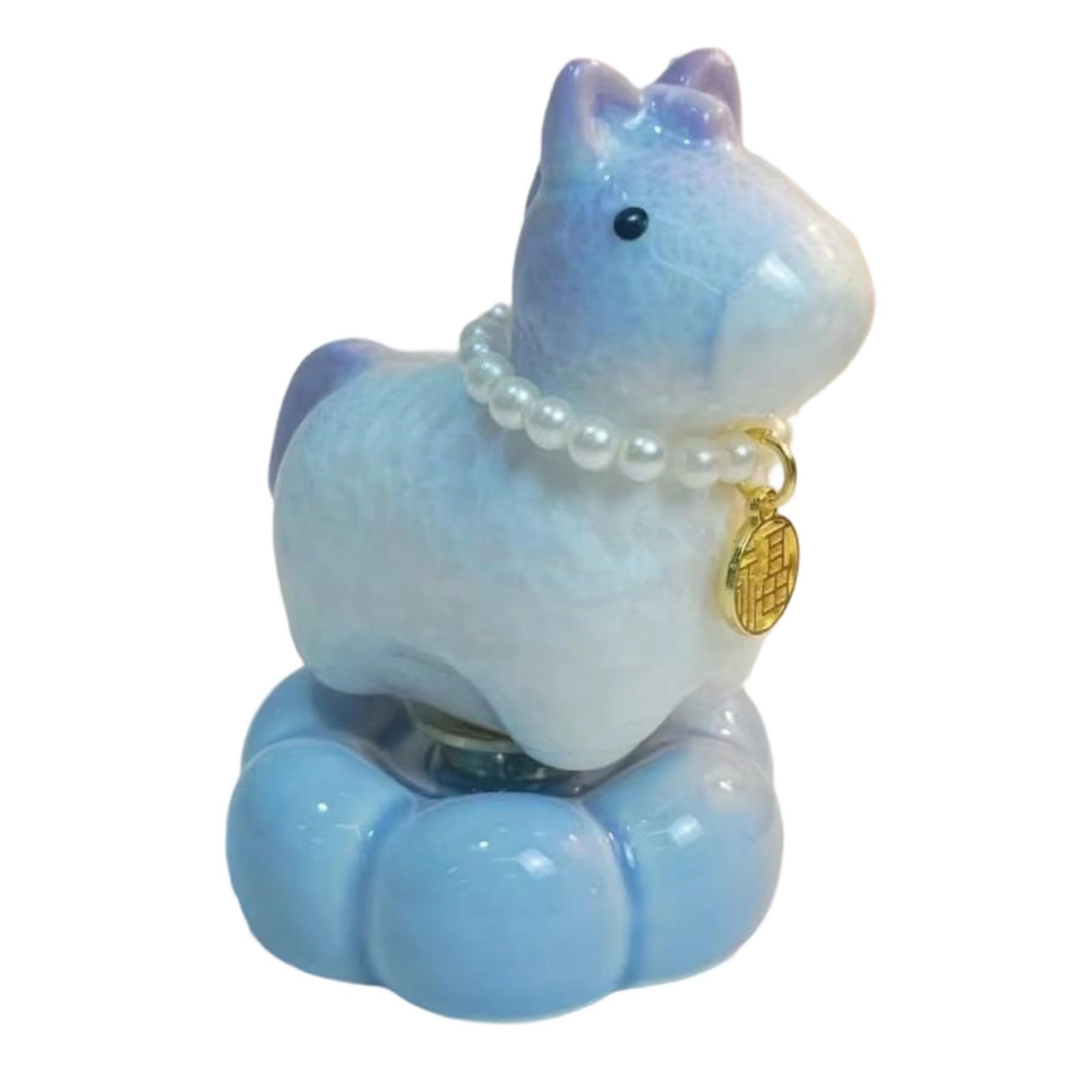 HDOYTXXM Rotating Horse Figurine Spring Festival Ornament Good Luck Charm for Desk Car Ceramic Horse Figurines Home Decors