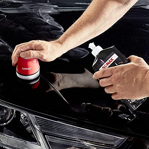 SONAX Polish+Wax Color NanoPro Schwarz (500 ml) Mittelstarke Politur mit Farbpigmenten und...