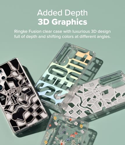 Image of Ringke Fusion Design Compatible with Samsung Galaxy S25 Ultra Case Cover Hard Graphic Designed Back Soft Flexible TPU Bumper Scratch Resistant Natural Form Galaxy S25 Ultra Back Cover - Dry Flowers