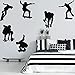 6 Pieces Playing Skateboards Sports Wall Decal Skateboard Wall Decals Home Sticker House Decoration Wallpaper for Living Room Bedroom Kitchen Art Picture DIY for Kids Teen Senior Adult Nursery Baby