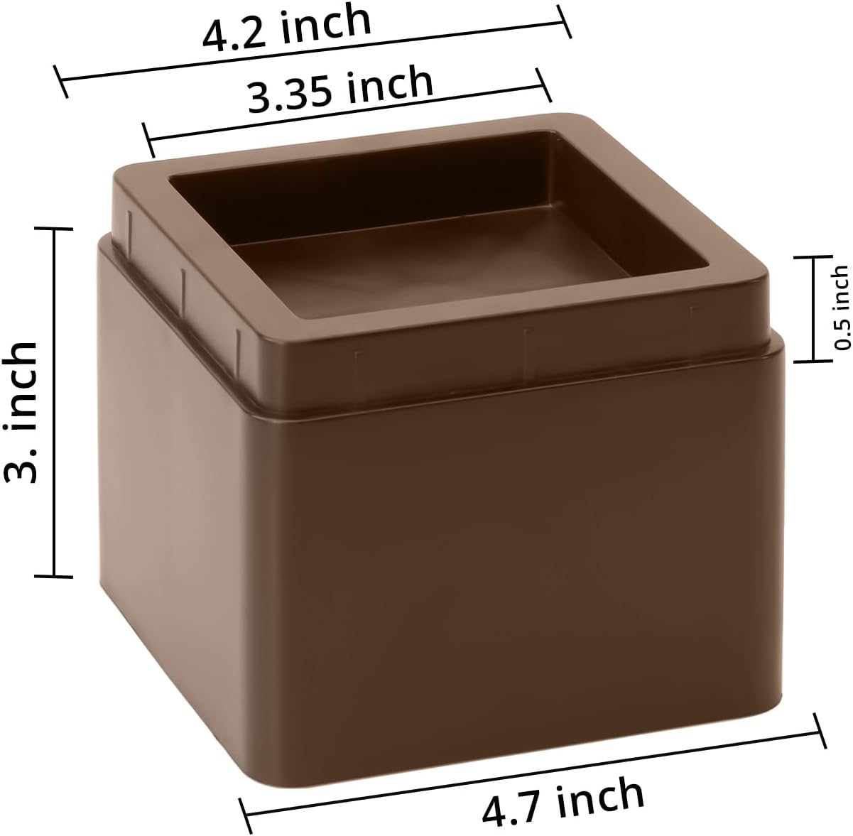 Utopia Bedding Bed Risers 3 Inch - Pack of 8 - Adjustable Furniture Risers 3 & 6 inch - Anti Slip Foam & Rubber Pad - Stackable Bed Lifts Risers Heavy Duty for Sofa, Bed, Table, Couch & Chair (Brown)