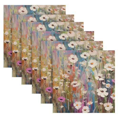Servilletas de tela multicolor set de 6 de 20x20 pulg miniatura 2