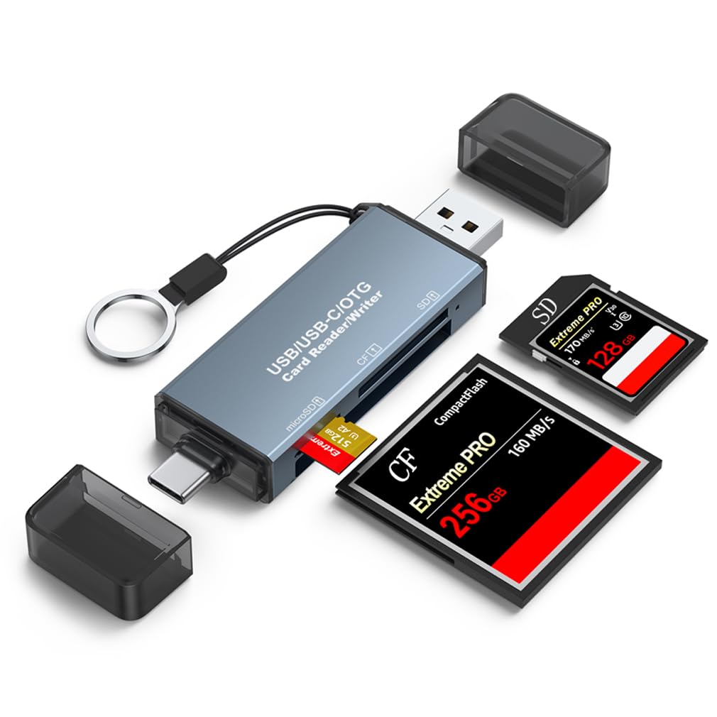 SDカードリーダーTF CF【3-in-1】マイクロSDカードリーダー Type…