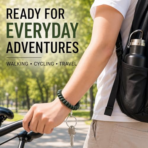 Image of BIHRTC Pack of 6 Wrist Keychain Spiral Stretchable Plastic Coil Wrist Key Holder Stretch Wristband Elastic Stretchable Spiral Bracelet Key Holder Key Ring for ID Badge Sauna Outdoor Sport