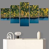 SIGNWIN 5 Panel Canvas Wall Art Modern Art Aerial Expressive Global Landscape Mountain Multicolor Photography for Home Decorations Ready to Hang - 60