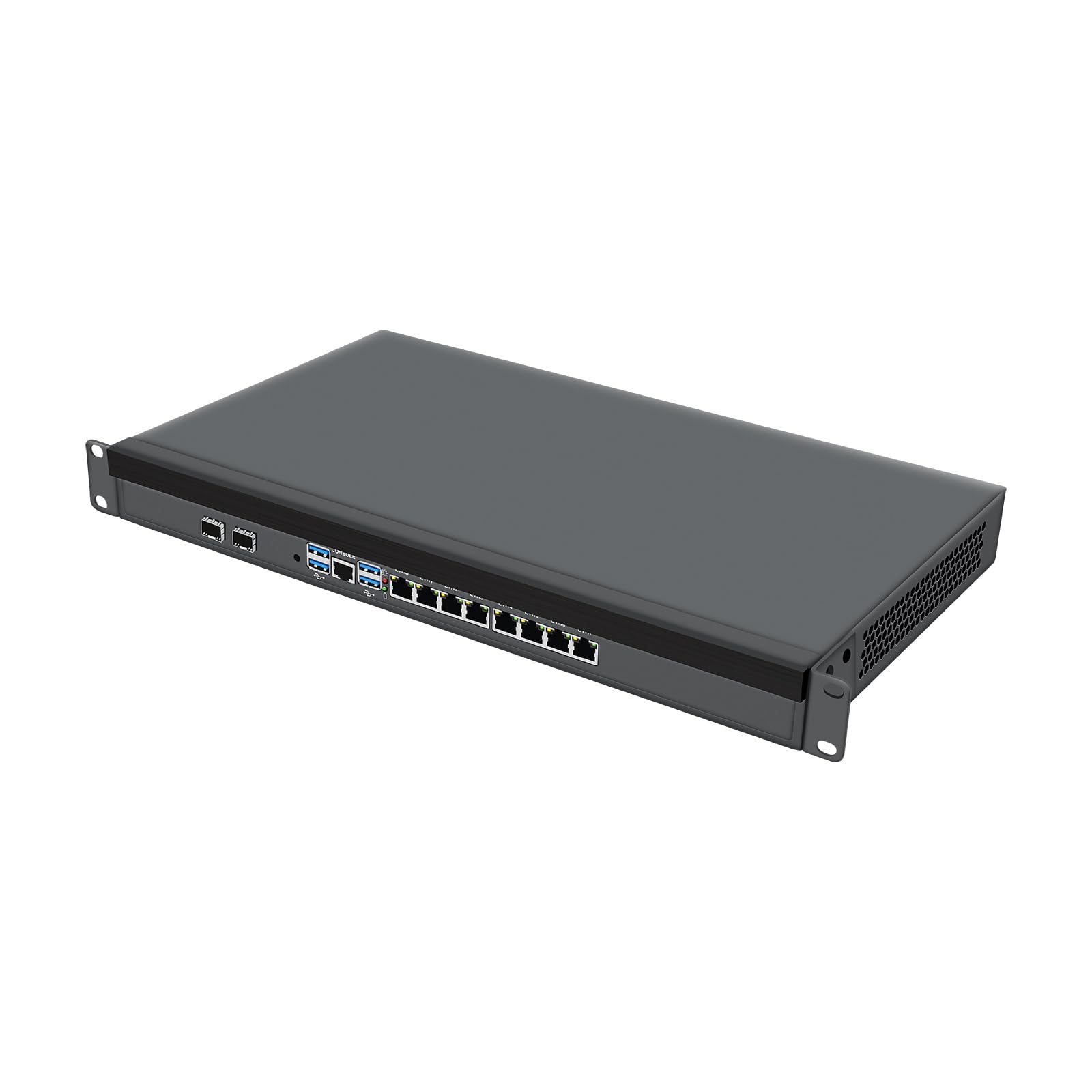 Firewall Appliance with SFP28, 1U Network Rackmount, PFSense, OPNsense, VPN, Router PC, Xeon E5 2640 V4, RN04, 2 x 25GbE, Console, 8 x 2.5GbE LAN, VGA, 0 RAM, 0 Storage, Barebone No System