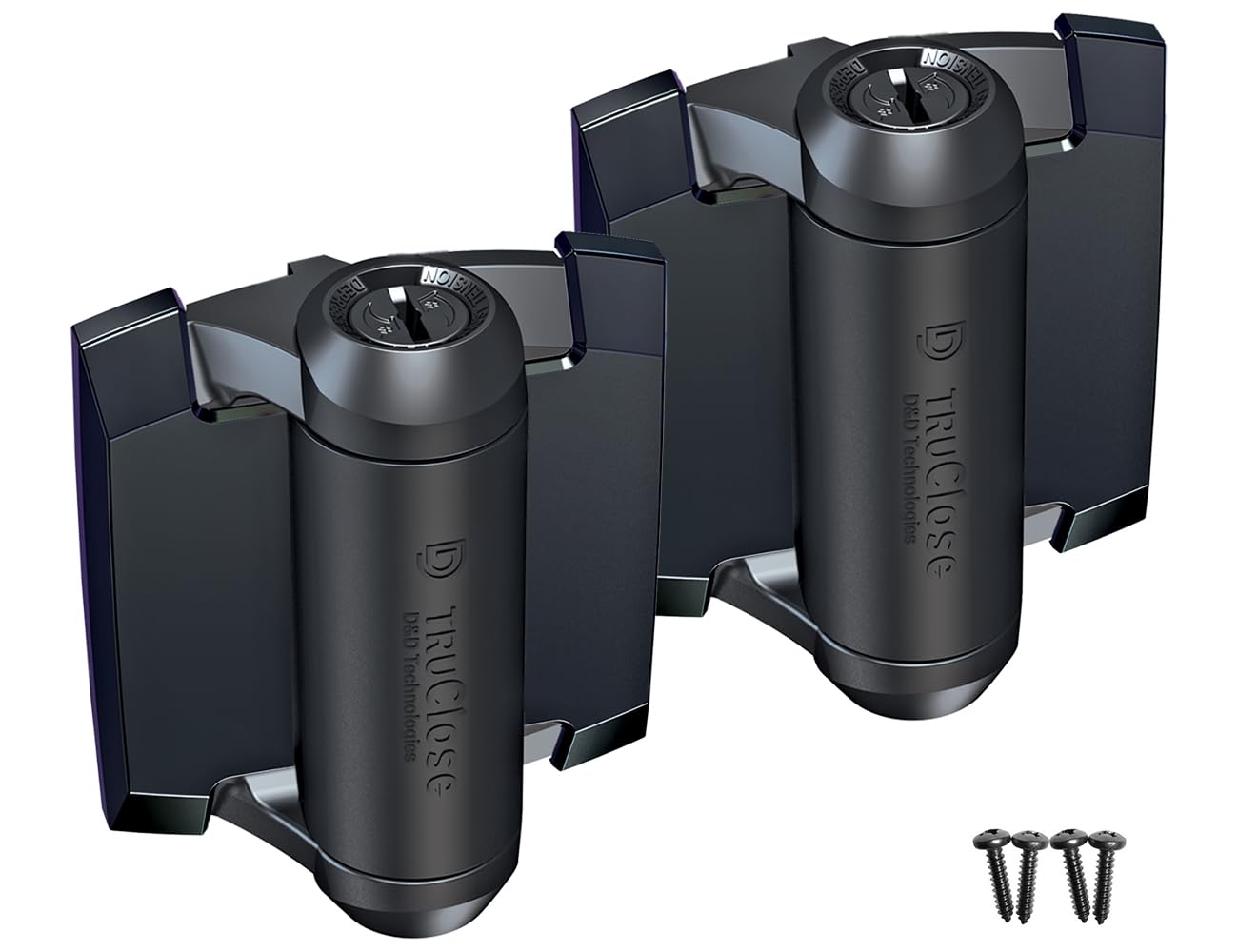 D&D Technologies TCA1S3BTS TruClose Regular Duty Self Closing Gate Hinge, for Metal Gates up to 66 Pounds, No Alignment Legs, for Square Gate Frame and Post Black, 2 Count