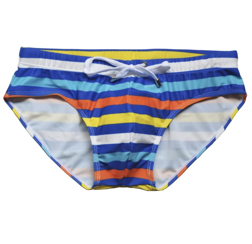 Men's Classic Low Rise Swim Briefs, Rainbow Stripe2