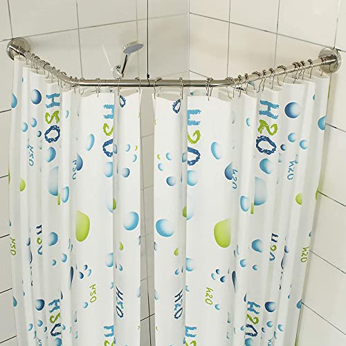 Tringle de douche argentée en acier inoxydable un design courbé durable - 3