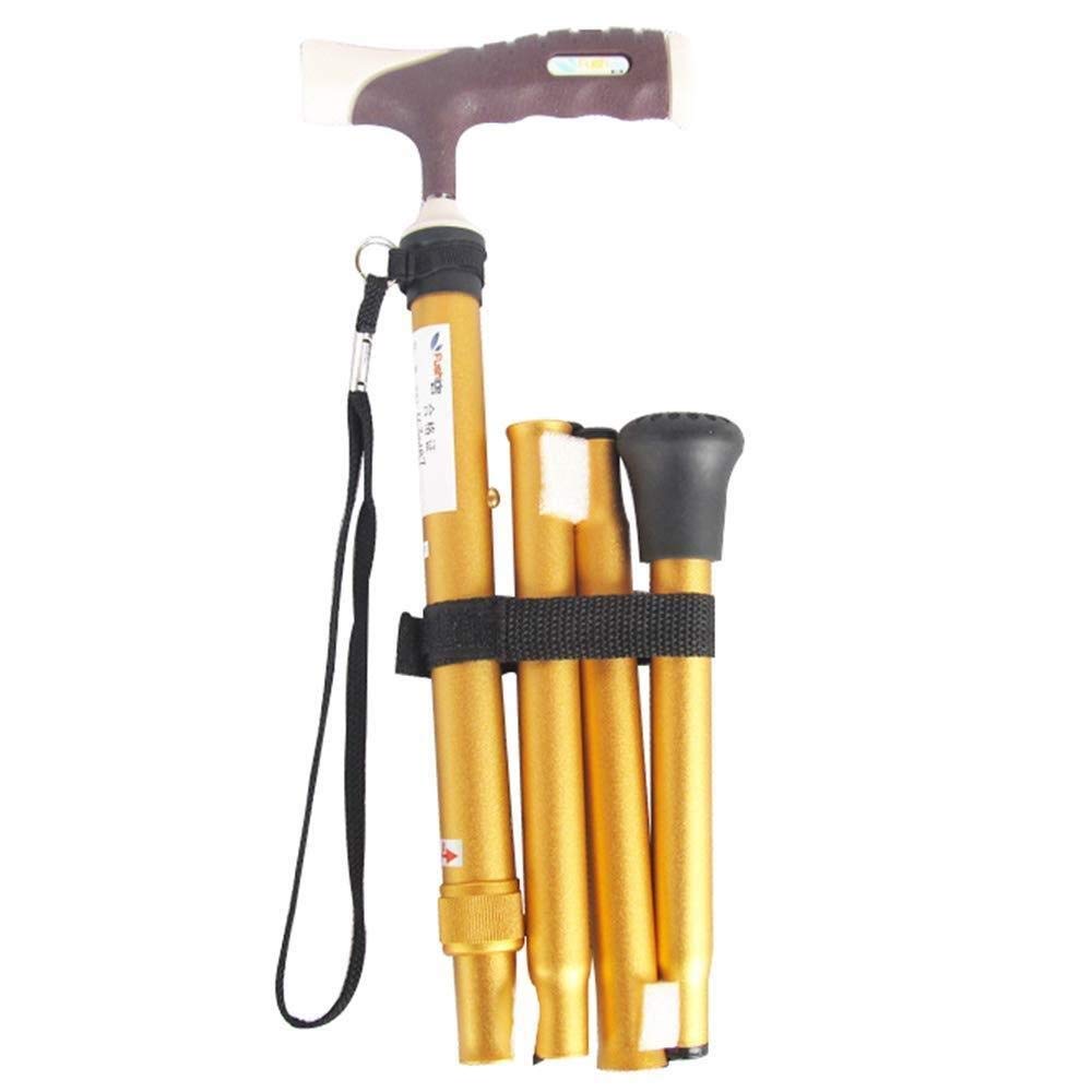 Elder Crutches- Elderly Folding Walking Stick Safe Auxiliary Balance, Lightweight Aluminum Height Adjustable Walker Cane, Crutches for Elderly Old Man Man Woman Male Female Disabled Injured Elderly Gr