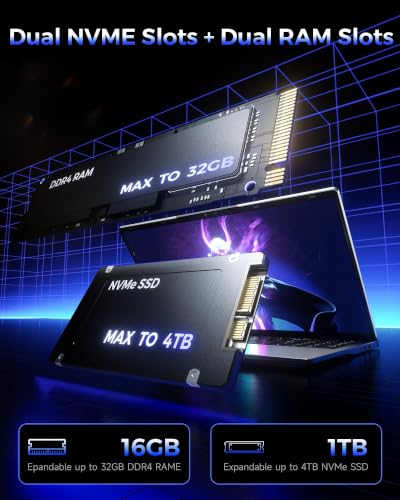 Image of jumper 2026 Gaming Laptop, AMD Ryzen 7430U(Up to 4.3GHz), 16GB DDR4 1TB NVME SSD, 15.6 inch FHD IPS Screen, 62.7Wh Battery, Windows 11, GPU, USB3.2, 4 Stereo Speakers, 2 Memory Slots.