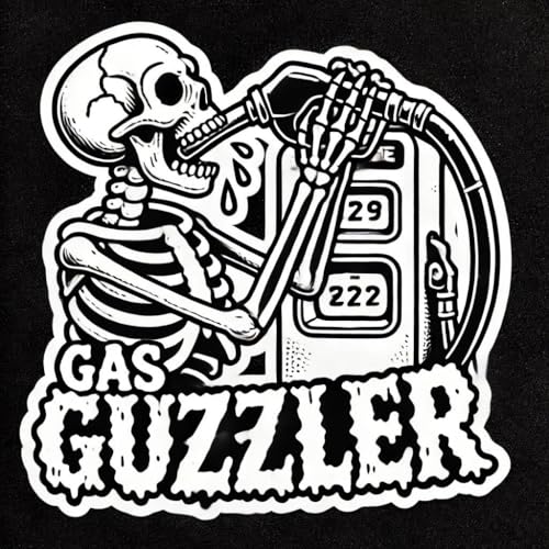 Image of Gas Guzzler Car Window Sticker, Funny Gas Truck Decal, 5 inches - Truck Window Decal (A)