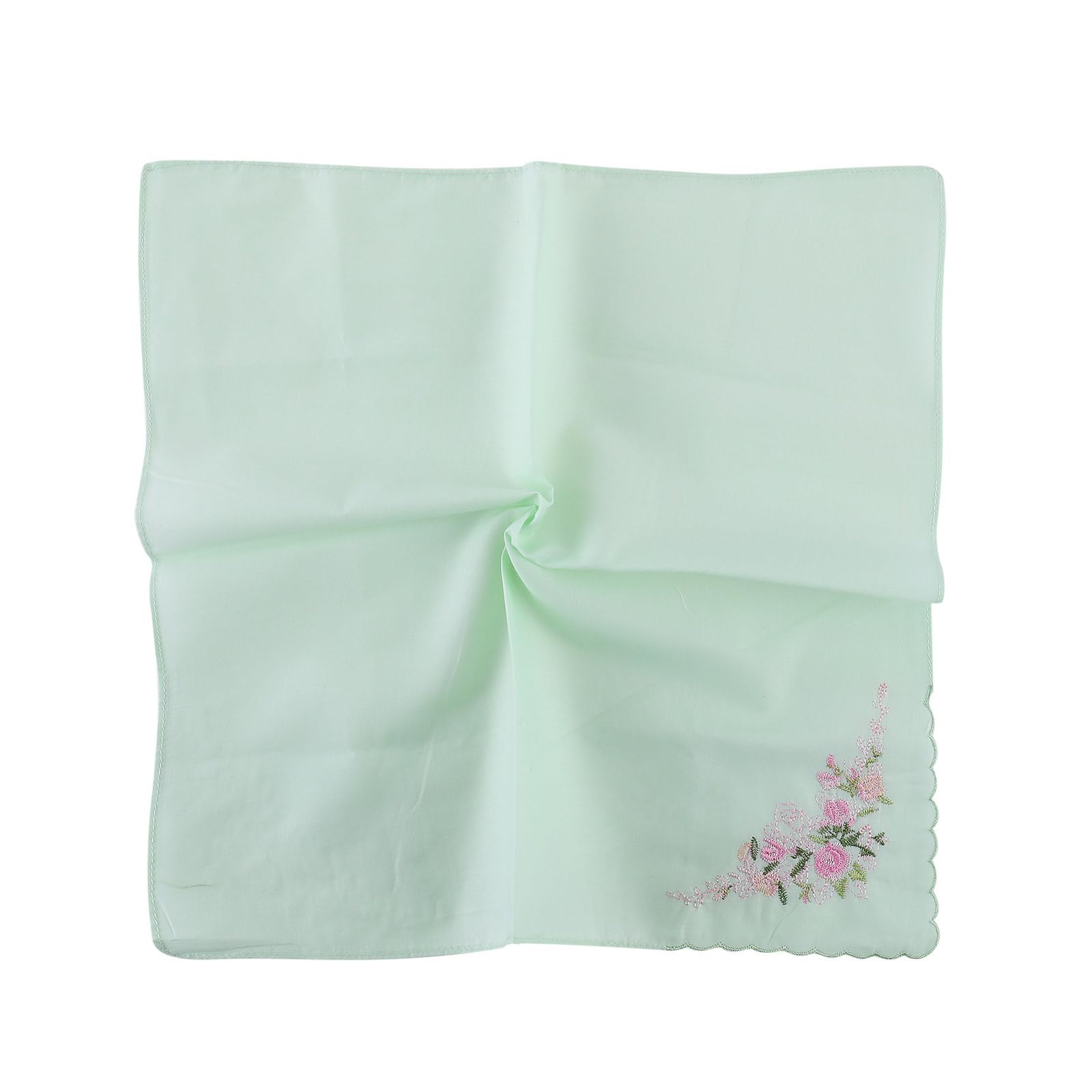 Fhsqwernm Men's D Stylish Embroidery Pocket Handkerchief Ladies Floral Hankies 13X13inch Large Bandana High Absorbency Pocket Towel