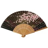 まつみ工芸 旭王 扇子 桜 ブラックブラウン 131016