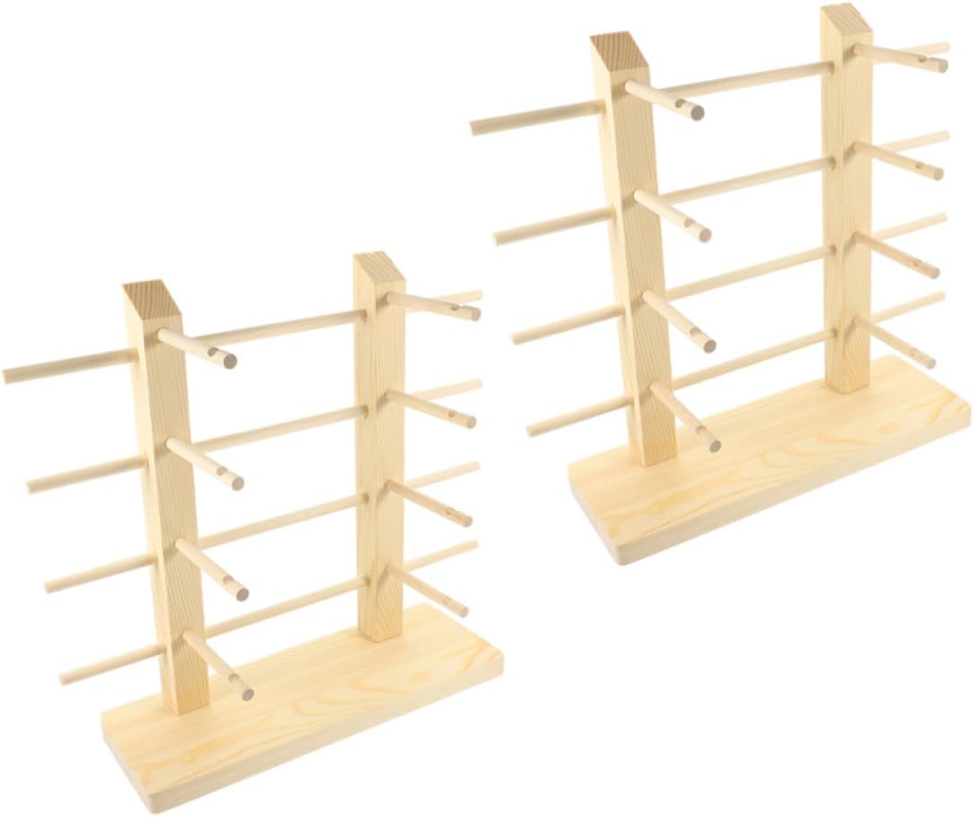 2pcs Wooden Eyeglasses Display Rack Multi-layer Sunglasses Organizer Stand with 8-pair Capacity Solid Wood Eyewear Holder for Store Counters and Home Use