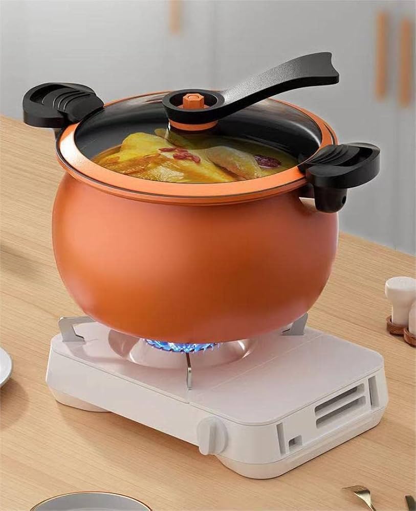 圧力鍋 赤 ノンスティック内鍋付き 圧力鍋 赤 ノンスティック内鍋付き