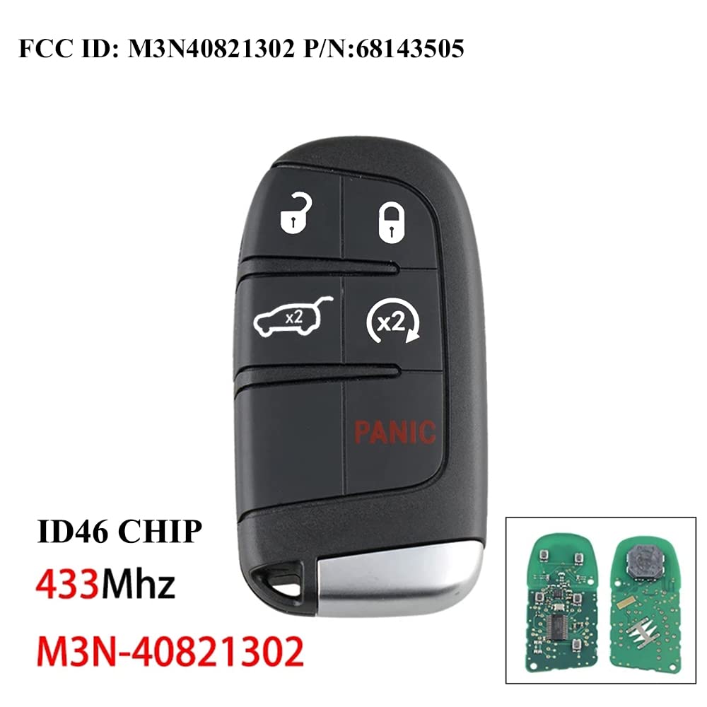 OCESTORE 5 Button Car Key Fob Replacement For 2014-2020 Grand Cherokee | M3N-40821302 68250343AB Keyless Entry Remote