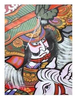 和凧★ 秀吉と清正　★ インテリア 手描き和凧 新中角凧 約縦58×横42cm ワ-6レ 武者絵