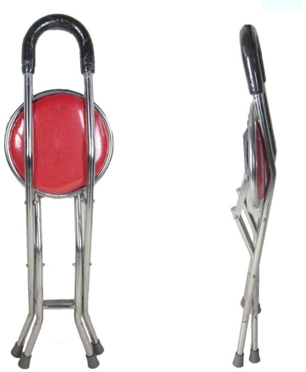 Taburete de acero inoxidable para ancianos, taburete plegable de bastón cuádruple, ligero, portátil, para pesca, de aluminio, ayuda de viaje