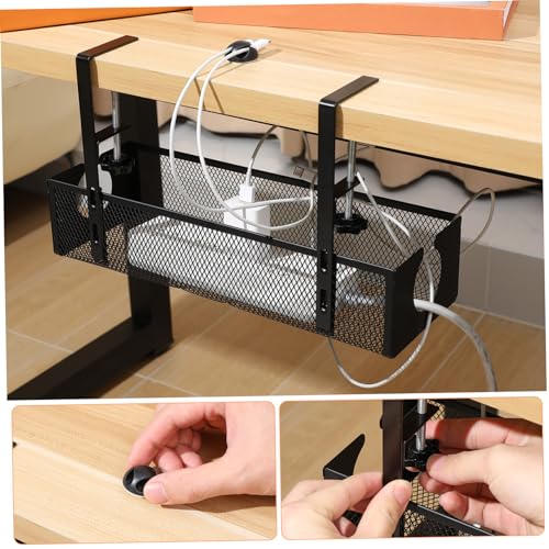 Organizador metálico bandeja para cables KICHOUSE para debajo del escritorio, fácil instalación y diseño que ahorra espacio para oficina y espacios de trabajo en casa miniatura 2
