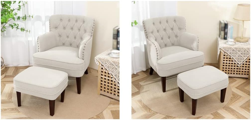 Sofa Chair with Button Tufted Rivet Lazy Lounge Armchair Living Room Upholstered Couches