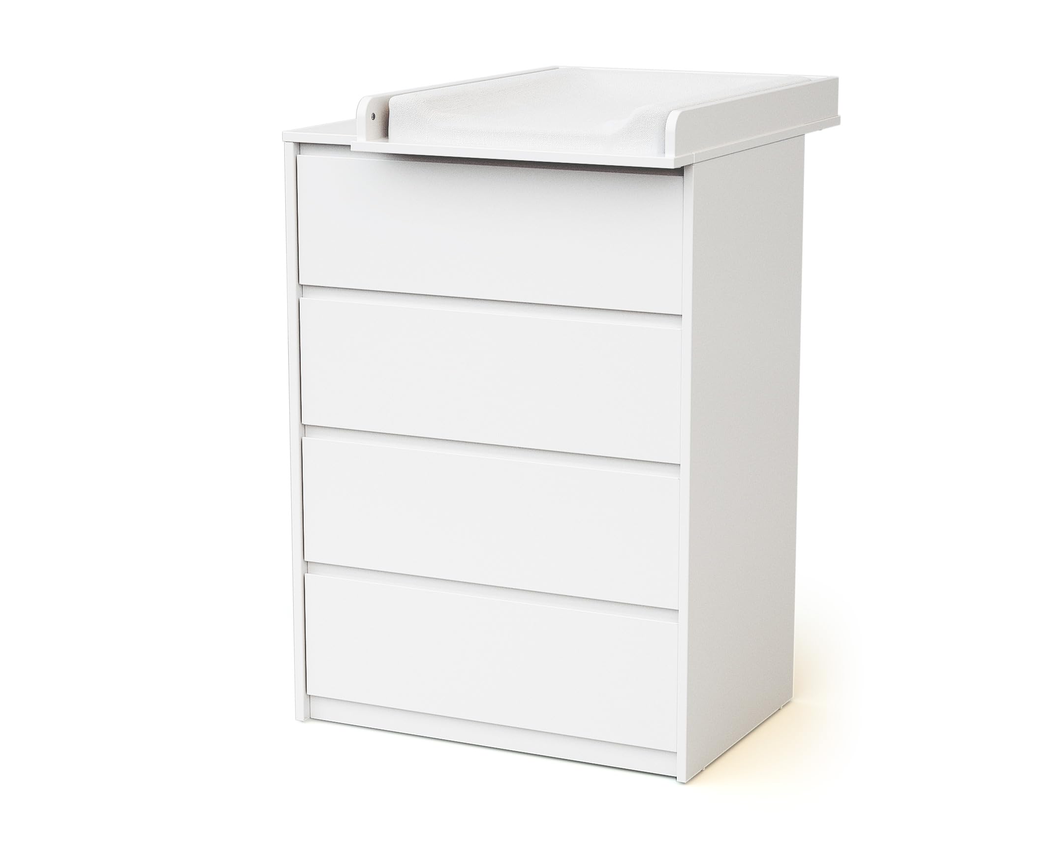 WEBABY - Cajonera bebé de 4 cajones con cambiador madera 50 cm UNO - Blanco