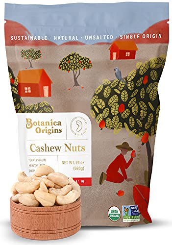 Botanica Raw Whole Cashews, 24 Oz | Organic | Crunchy | Unsalted | Vegan, Keto And Paleo Friendly #TOP19