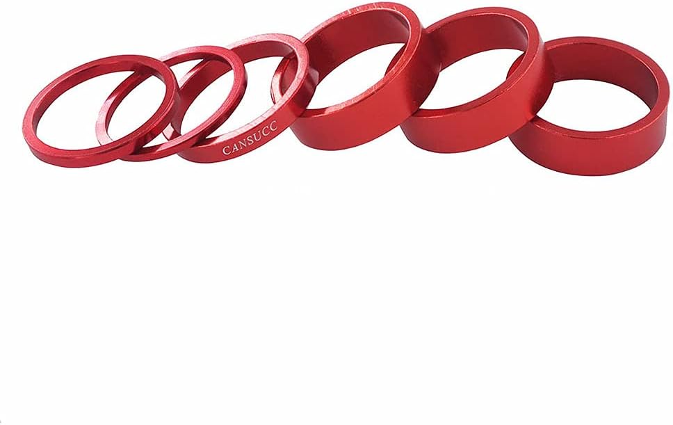 6/12 Pcs Aluminum Alloy Bike Headset Washer Mountain Bicycle Front Fork Washer Bike Stem Handlebar Spacers Ring Gasket for Bikes(1 Set Gold)