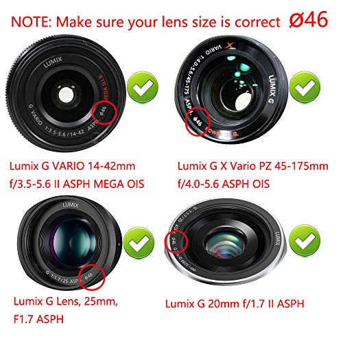 Z50 Lens Cap (46mm) Compatible for Nikon Z50 w/NIKKOR Z DX 16-50mm, Compatible for Lumix G Vario 14-42mm PZ 45-175mm Lens, 2 Packs - Image 4