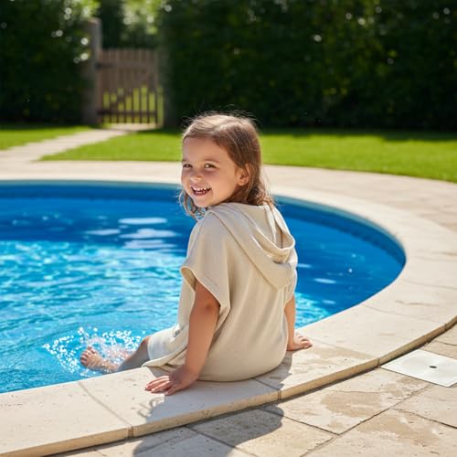 Image of Toddler Little Girl Swim Cover Up Beach Towel kids Bathing Suit Cover Ups Swimsuit Summer Baby Beach Essentials