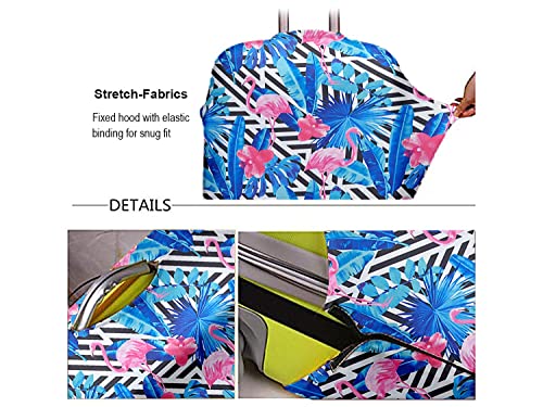 Image of Cortina Tropical Print Travel Suitcase Eco-Friendly Cover | Small | Fits 18-22 Inch Luggage | Polyester-Spandex | 55cm (20 inches) | Luggage Protectors | Anti Scratch /Dust | Pack of 1 | Blue 3