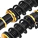 ANGLEWIDE Adjustable Height Coilovers Struts Front And Rear Fit for 2001-2005 for Nissan Almera, 2000-2006 for Nissan Sentra Coil Spring Over Shock (Set of 4) - Golden
