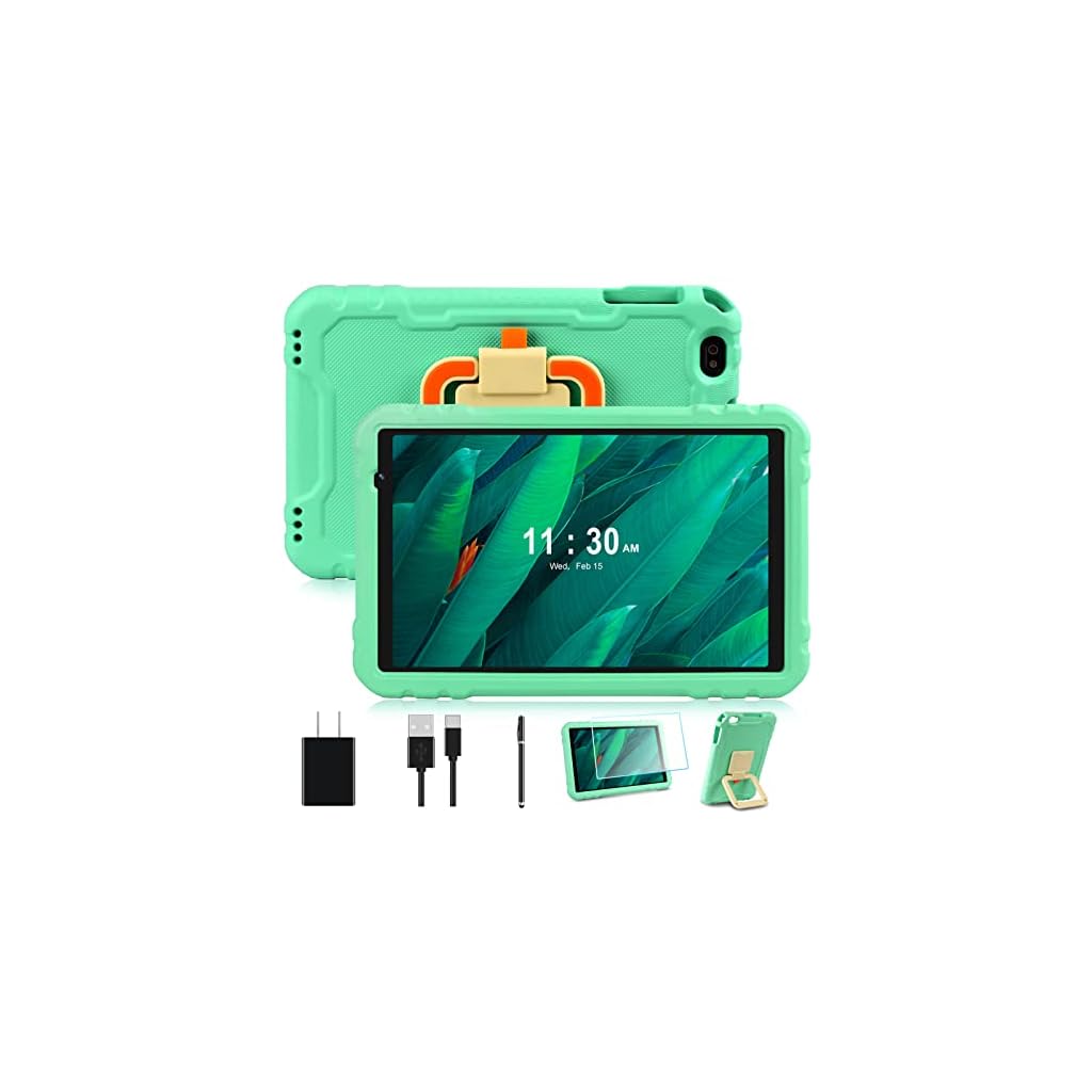 AOCWEI-2023-Tablet-10-inch-Android-11-Tablets-with-Octa-Core-4GB-RAM-64GB-ROM-8000-mAh-Battery-Drop-Proof-Case-HD-IPS-Touchscreen-WiFi-Bluetooth-GMS-Certified-Split-Screen-X500-Green
