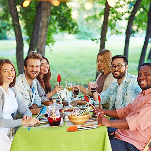 7 Inch Silicone Tongs Mini Kitchen Tongs with Silicone Tips Small Serving Tongs Stainless Steel Cooking Tongs for Salad, Grilling, Frying and Cooking (Red, Green, Blue,3 Pieces)