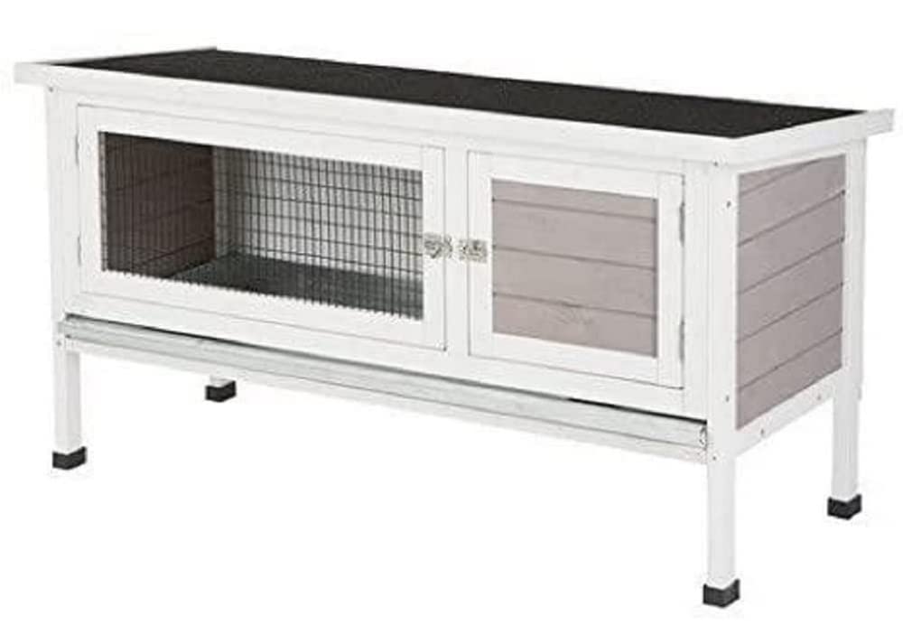 Kerbl Casa Conejo 116 x 45 x 62 cm, Blanco/Gris