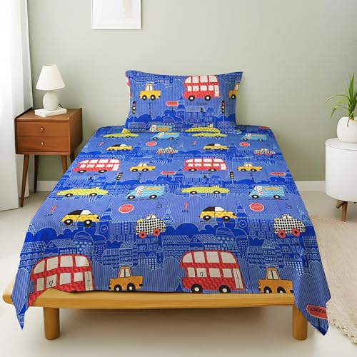 Image of Weave & Decor Kids Dedsheets Single Bed 60x90 Inches with 1 Pillow Cover 20x30 inch, Cotton Blend, Soft & Lightweight.