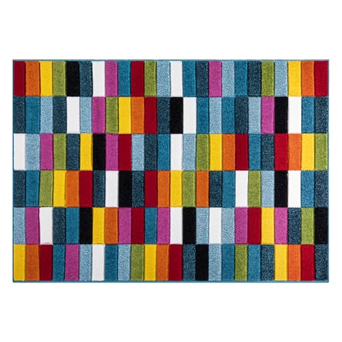 renoazul® Multi Colour Carpet Runner Rug for Living Room, Hallway, Bedroom and Office, 160 x 230 cm, Cube, Soft Thick Pile Fluffy Thick Plush Geometric Runner Rug - Cosy Home Interiors renoazul® Multi Colour Carpet Runner Rug for Living Room, Hallway, Bedroom and Office, 160 x 230 cm, Cube, Soft Thick Pile Fluffy Thick Plush Geometric Runner Rug - Image 8