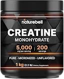 NatureBell Micronized Creatine Monohydrate Powder, 200 Servings