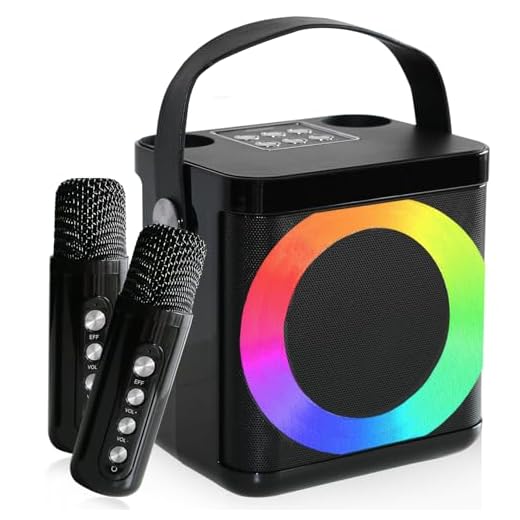 Cassa bluetooth Portatile Karaoke con microfono senza fili, karaoke professionale completo, cassa karaoke portatile per adulti e bambini, luce a LED, Supporta USB/TF/AUX, compatibile con smartphone/tablet/tv